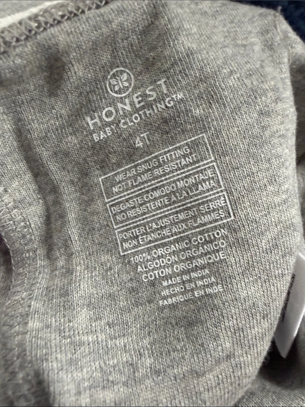 Honest Baby Gray Patterned Cotton Pajama Set 4T
